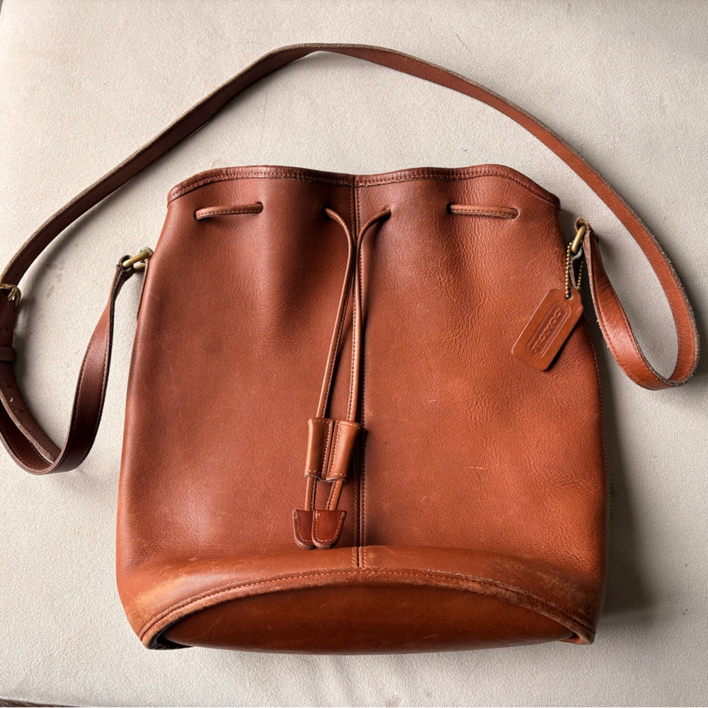 vintage coach leather saddle bag